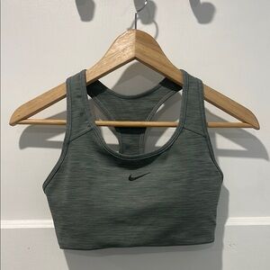 NIKE Women’s Smokegrey Swoosh Dri-FIT Racerback Sports Bra